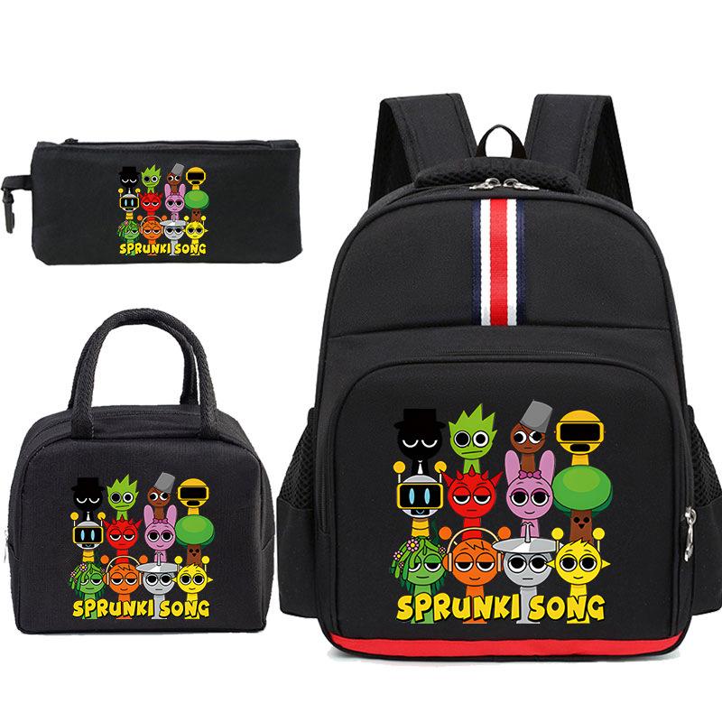 Children'S School Bag Game Merchandise Elementary School Backpack Cartoon Printing Three-Piece Set Tote Bag Pencil Bag