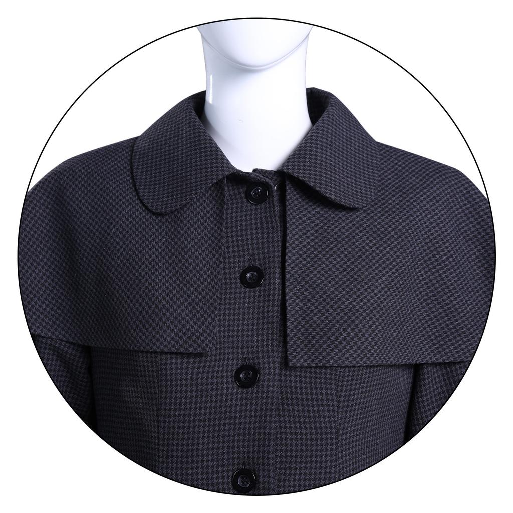 Wednesday Cosplay Costume Halloween Woollen Coat Women Trench Carnival Party Comic-con Role Playing Outfits