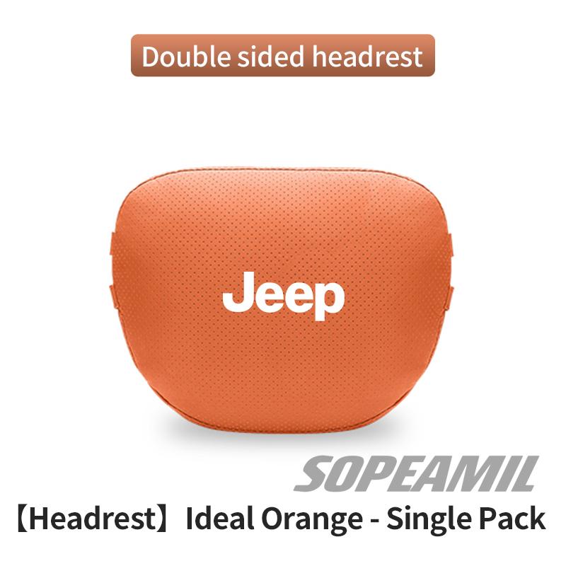Car Suede Leather Headrest Seat Waist Cushion Pillow Jeep Patriot Commander Renegade Compass Grand Cherokee Wrangler Gladiator QW1