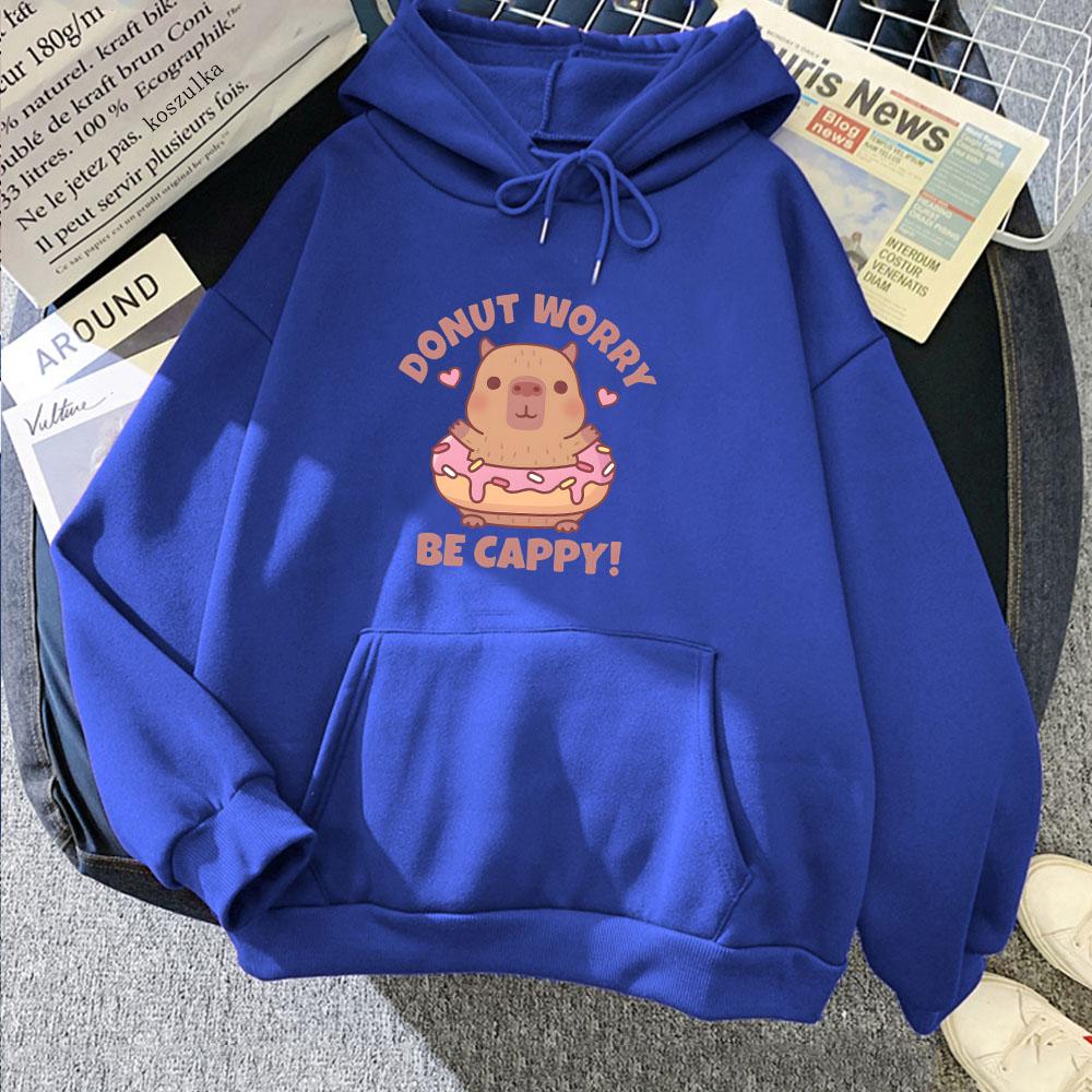 Hanorace Capybara Nu-ți face griji Fii Cappy Haine Femei/Bărbați Sudaderas Con Capucha Iarnă Cald Desene Animate Kawaii Hanorac Fete