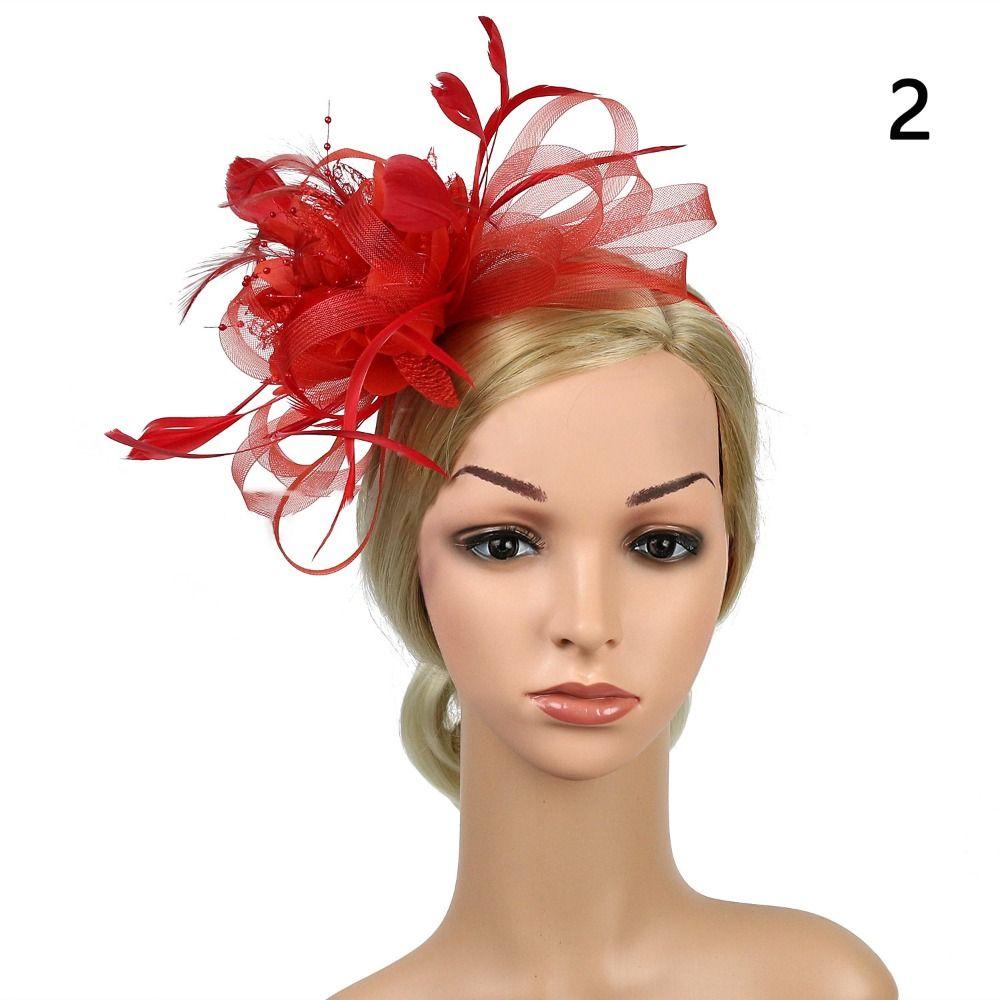 

Flower Lace Fascinators Top Hat Bridal Headdress Flower Cocktail Headband Fashion Headwear 2