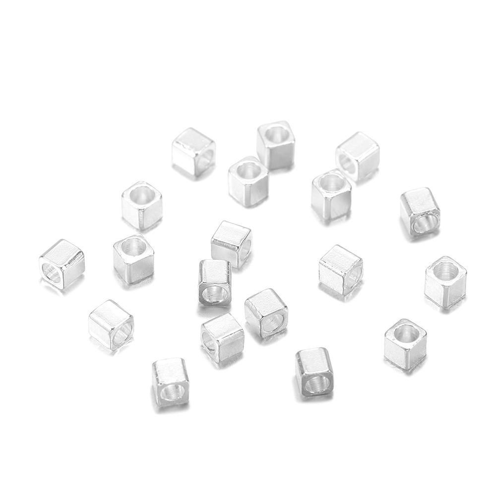 100pcs 2mmx2mmx2mm Light Gold  Copper Metal Loose Square Bead Cuboid Seed Beads Bracelet Supplies For Jewelry Design Accessorie