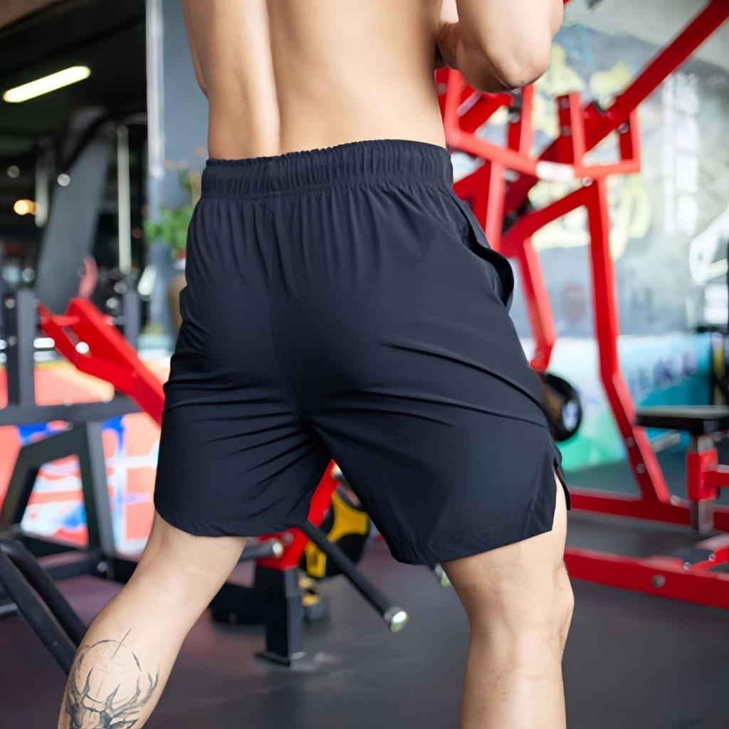 New Men's Solid Color Sports Shorts Casual Breathable Comfortable Elastic Waist Versatile Shorts