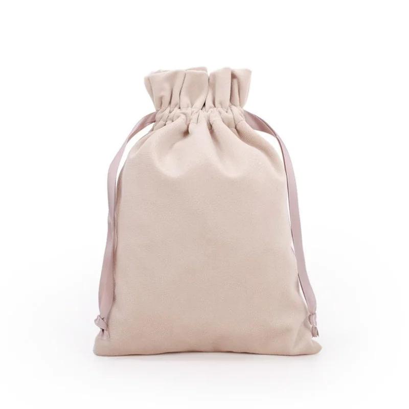 Velvet Drawstring Bag Portable Jewelry Makeup Storage Pouch Dustproof Wrapping Bag for Candy Party Favor Christmas Gift