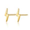 S925 Silver Lightning Stud Earrings - Niche High-End Gold Design for Women