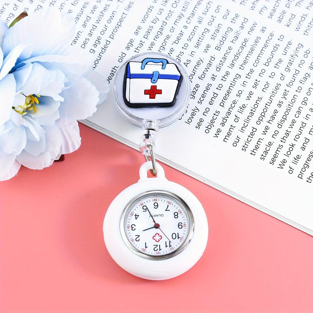 Cartoon Collar Telescopic Nurse Watch Hanging Watch Cute Girl Chest Watch Student Exam Doctor's Pocket Watch Watch