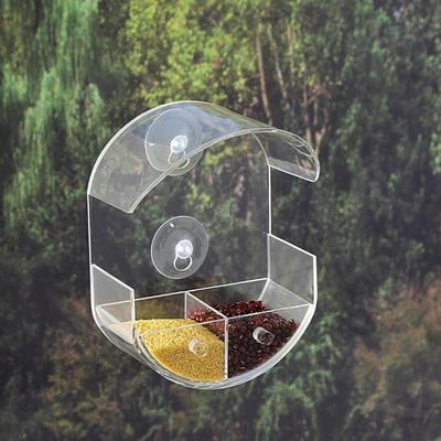 Clear Window Bird Feeder, Acrylic Birdfeeder, Birdhouse Box, Birds Viewing Gift, Easy To Clean with