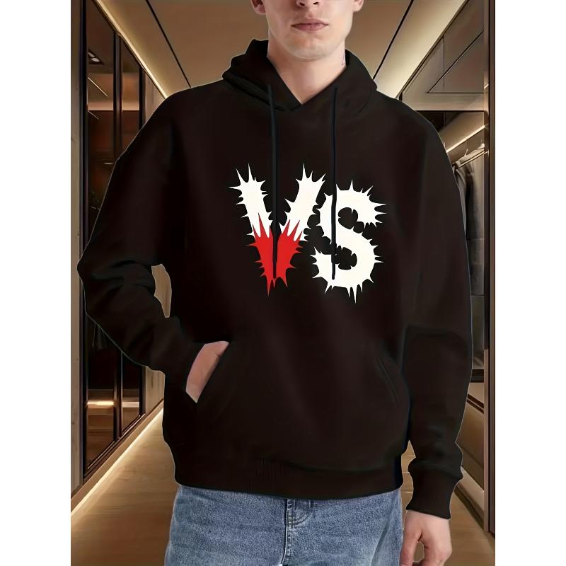 

Loose Fit Hoodie Sweatshirt, Polyester Fabric, Casual Long Sleeve Pullover Hooded Sweatshirt XXL чорний