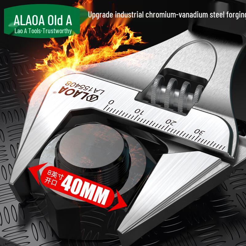 Thin Jaw Wide Opening Adjustable Wrench