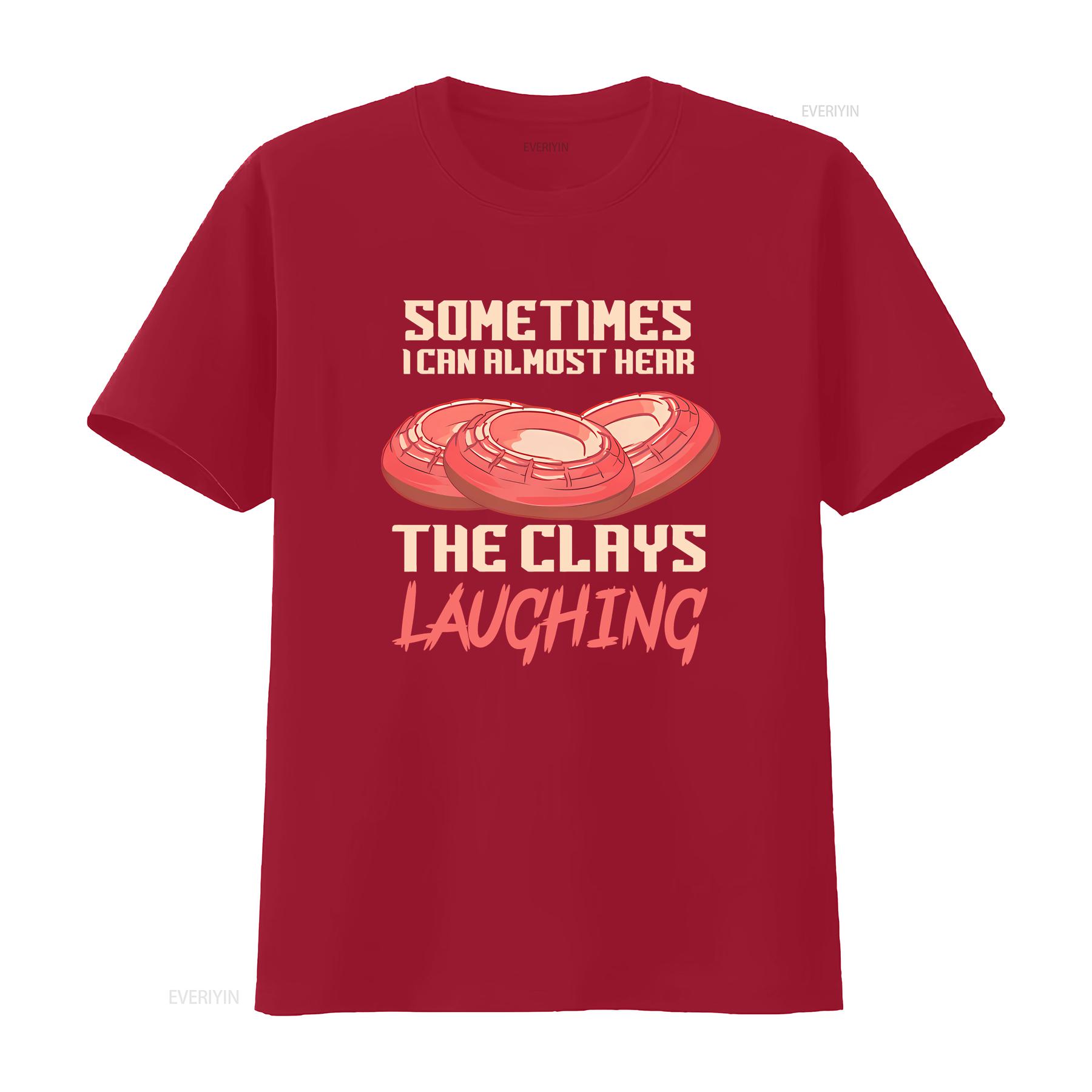 Trap Shooting T Shirt Skeet Clays Laughing vintage Washed Unisex graphic Comfortable Versatile Slightly fashion Breathable S