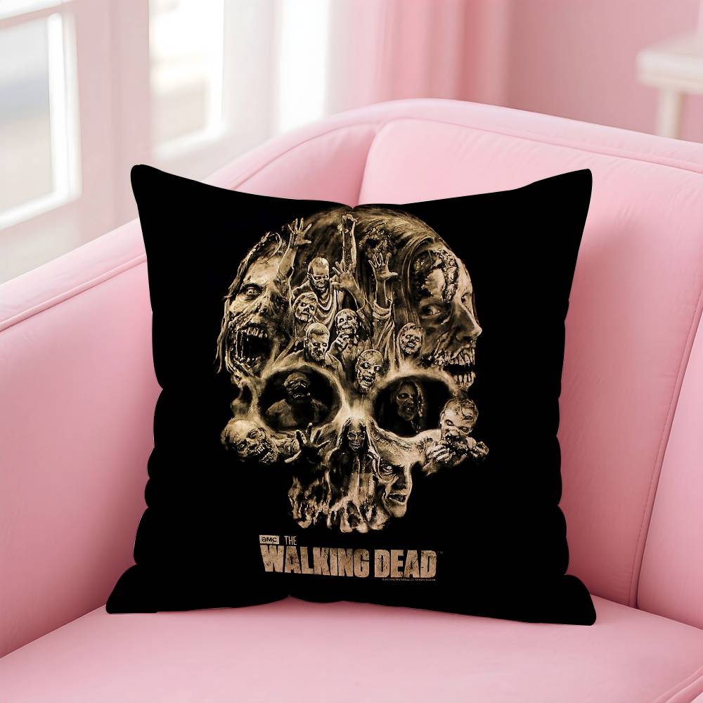 The W-walking dead Pillow Case Comfort Sofa Bed Silky elegant Invisible zipper Custom Decorative cushion cover
