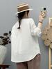 Women's Retro Embroidered Collar Double-Layer Cotton Long-Sleeve Shirt, Spring 2026 Collection - Soft, Skin-Friendly, and Breathable