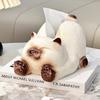 Cat Shaped Ceramic Tissue Box Creative Cute Ceramic Paper Box Home Living Room Desktop Ceramic Napkin Paper Box Kitchen Storage