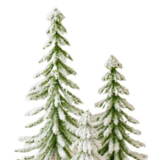 Mini Christmas Tree Artificial Bottle Brush Tree With Wooden Base Small Snow