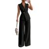 Fashionable And Sexy Women's Spring And Summer Retro Elastic Waist Strap Linen Suit Women's Fashion Color Casual Two-piece Set
