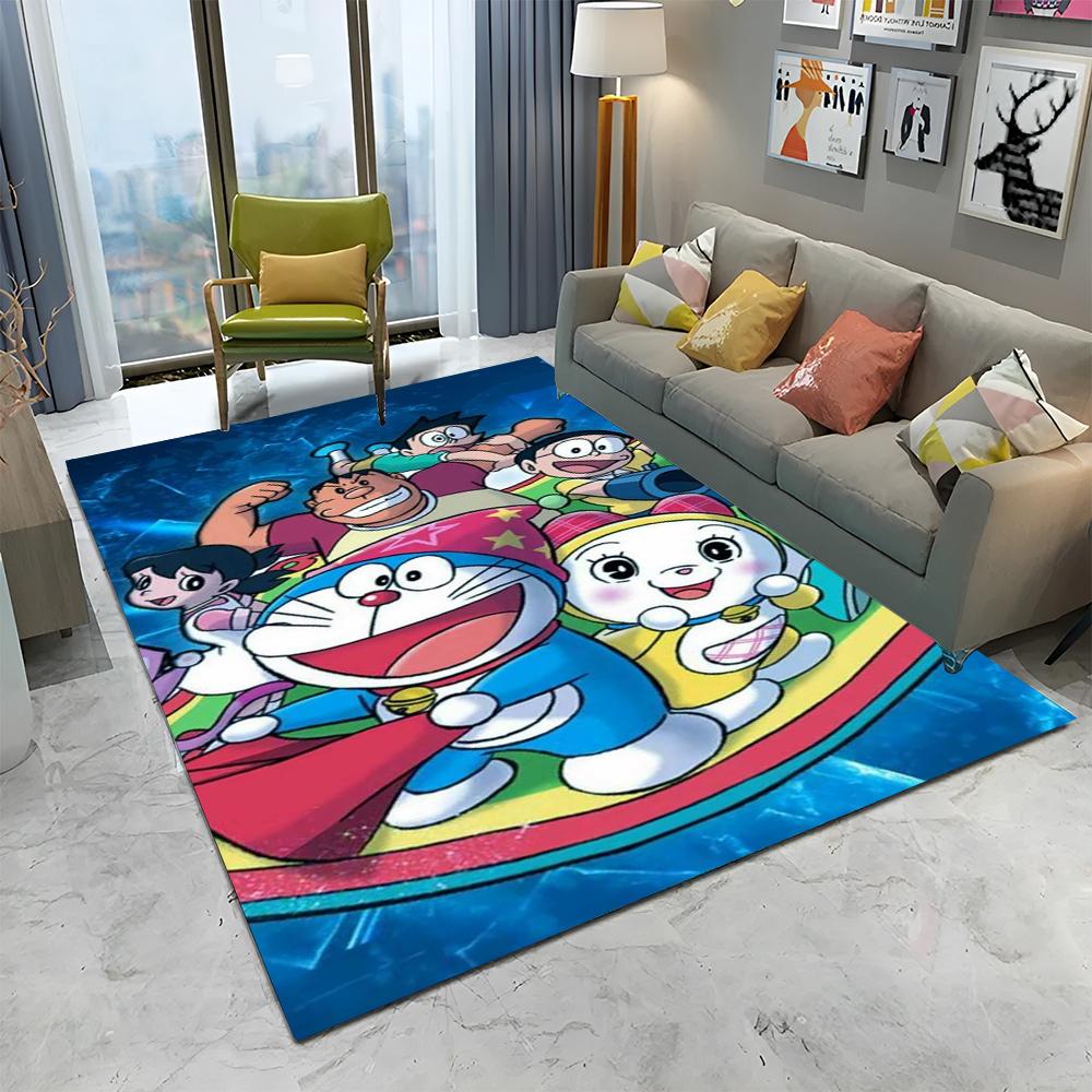 3D Printing D-Doraemon Anime Cartoon Carpet Rug for Home Living Room Bedroom Sofa Doormat Decor,kid Area Rug Non-slip Floor Mat