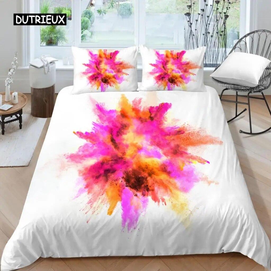 Σετ κρεβατοκάμαρας 3D Tie Dye King Queen Σετ κρεβατοκάμαρας σε στυλ Splash Ink για παιδιά Έφηβοι Ενήλικες Σετ τριών τεμαχίων Παπλωματοθήκη από πολυεστέρα μοντέρνας τέχνης