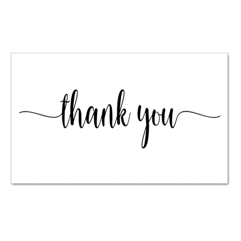 50-Pack White Thank You Greeting Cards for Holiday Gift Packaging and Decoration