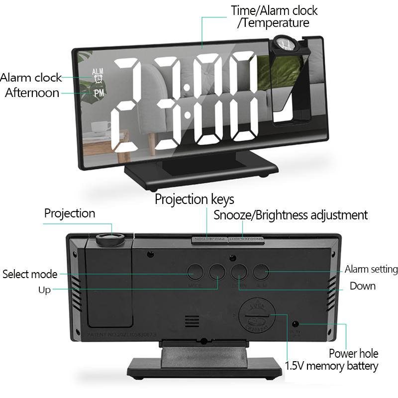 LED Digital Smart Alarm Clock Watch Table Electronic Desktop Clocks USB Wake Up Clock Bedroom Bedside Clock Snooze Function