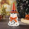 Resin Lighted Ghost Figurine Night Light Halloween Decor Ghost Glowing Ornament Witch Hat Horror Led Spooky Statue