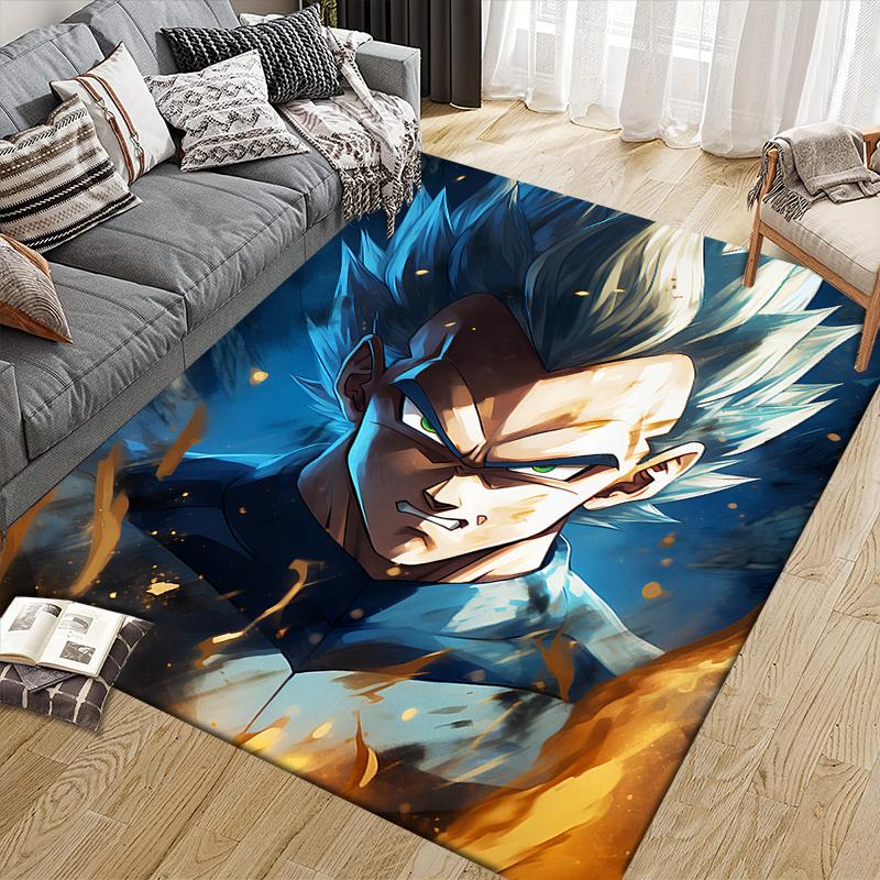 Dragon Ball Character Collection Square Area Rug, Non-Slip Floor Mat for Living Room, Perfect Gift for Fans