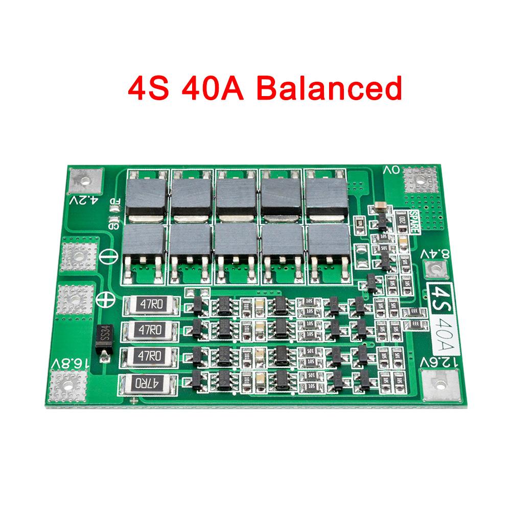 BMS 3S 4S 40A 60A Li-ion Lithium Battery Charger Protection Board 18650 For Drill Motor 11.1V 12.6V/14.8V 16.8V Enhance Balance