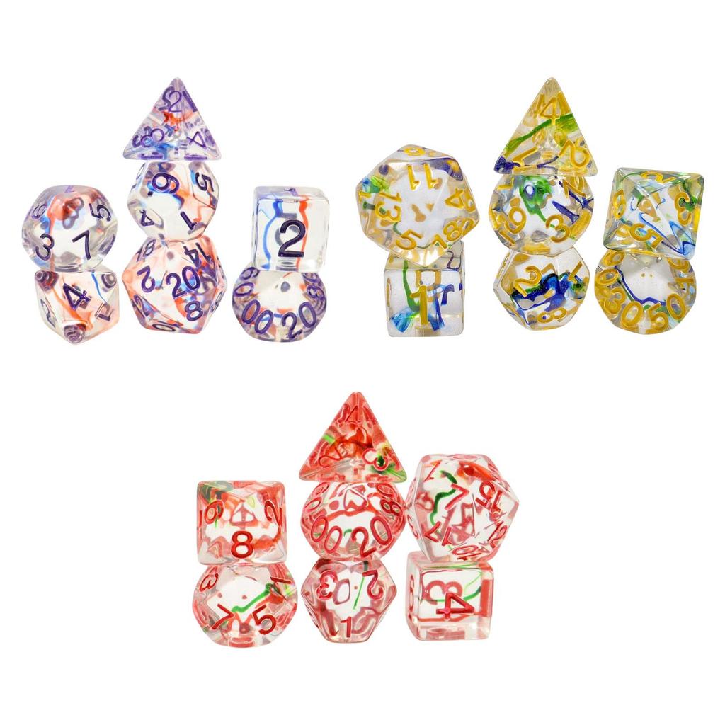 7Pcs Dice Set D20 D12 D10 D8 D6 D4 Game Dices Set for Bar Role Playing Game