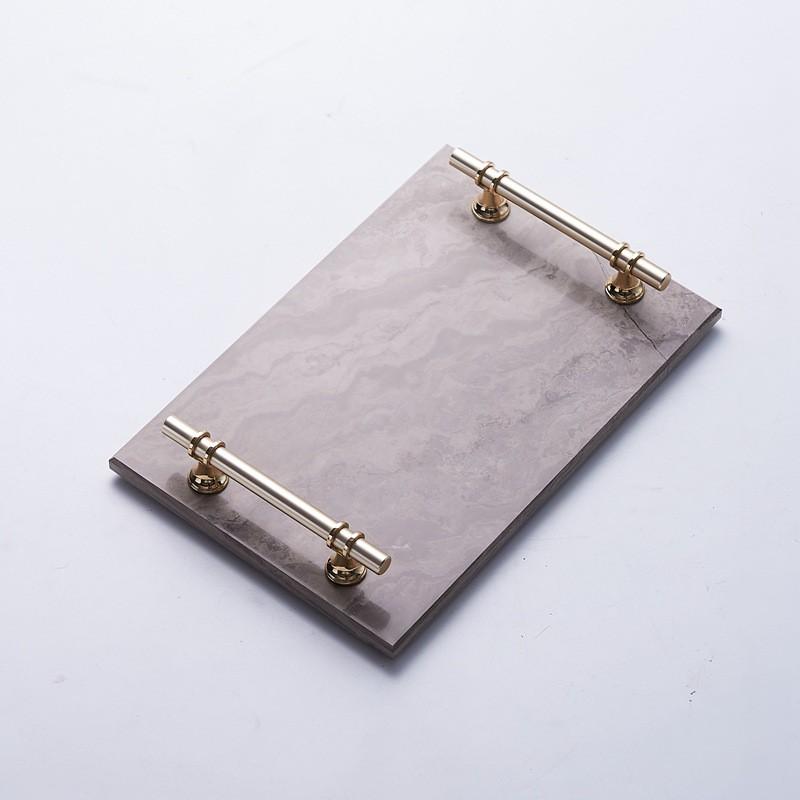 Nordischer Stil Marmor Serviertablett Schmuck Kosmetik Dekoratives Display 30x20cm Quadratische Stein Schale