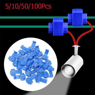 5/10/50/100Pcs Schnellbefestigungsschloss Splice Terminals Gemeinsame elektrische Leitung Blau Block Schnellverbinder