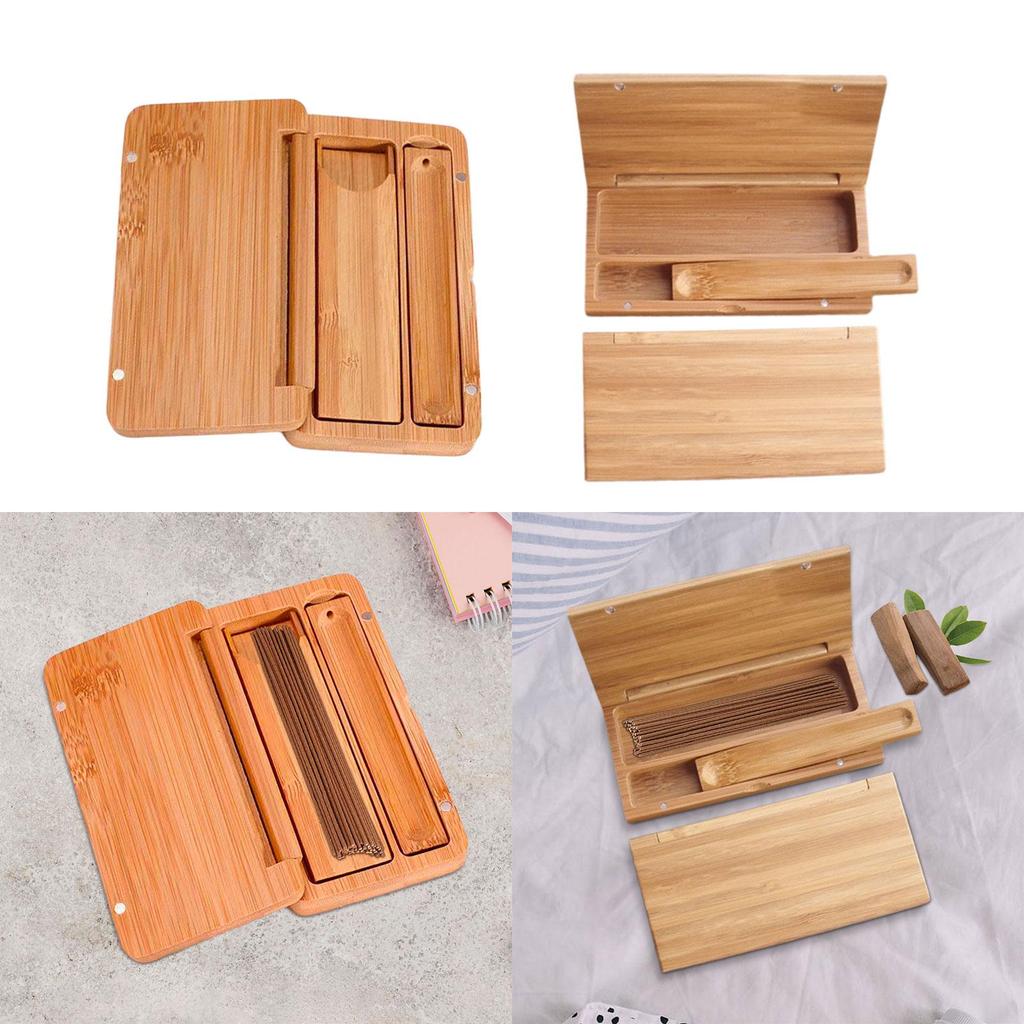 Wooden Incense Sticks Holder Incense Stick Burner Crafts Incense Storage Case for Furnishings Living Room Temple Table Yoga