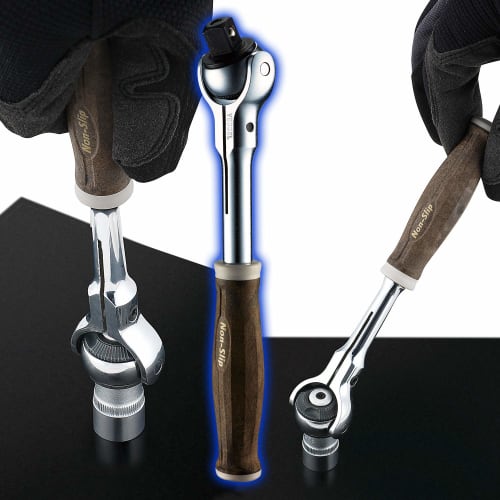 VESSEL Woody Swivel Socket Wrench Set Non-Slip Grip 3/8 inch Drive (9.5mm) 16pcs. HRW3005M-SW