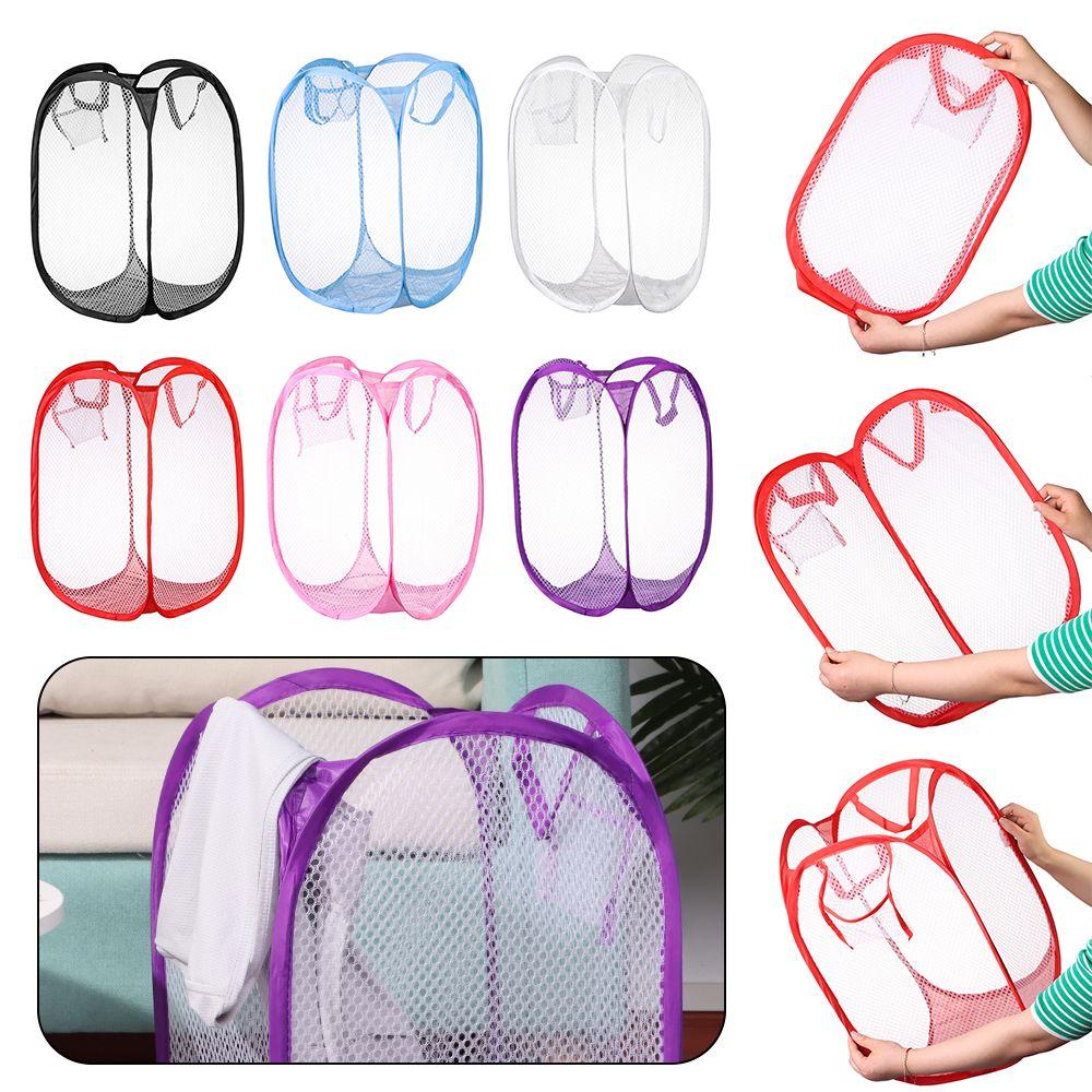 

Bin Hamper Foldable Mesh Laundry Bag Laundry Basket Dirty Sorting Basket Kids Toys Sundries фіолетовий