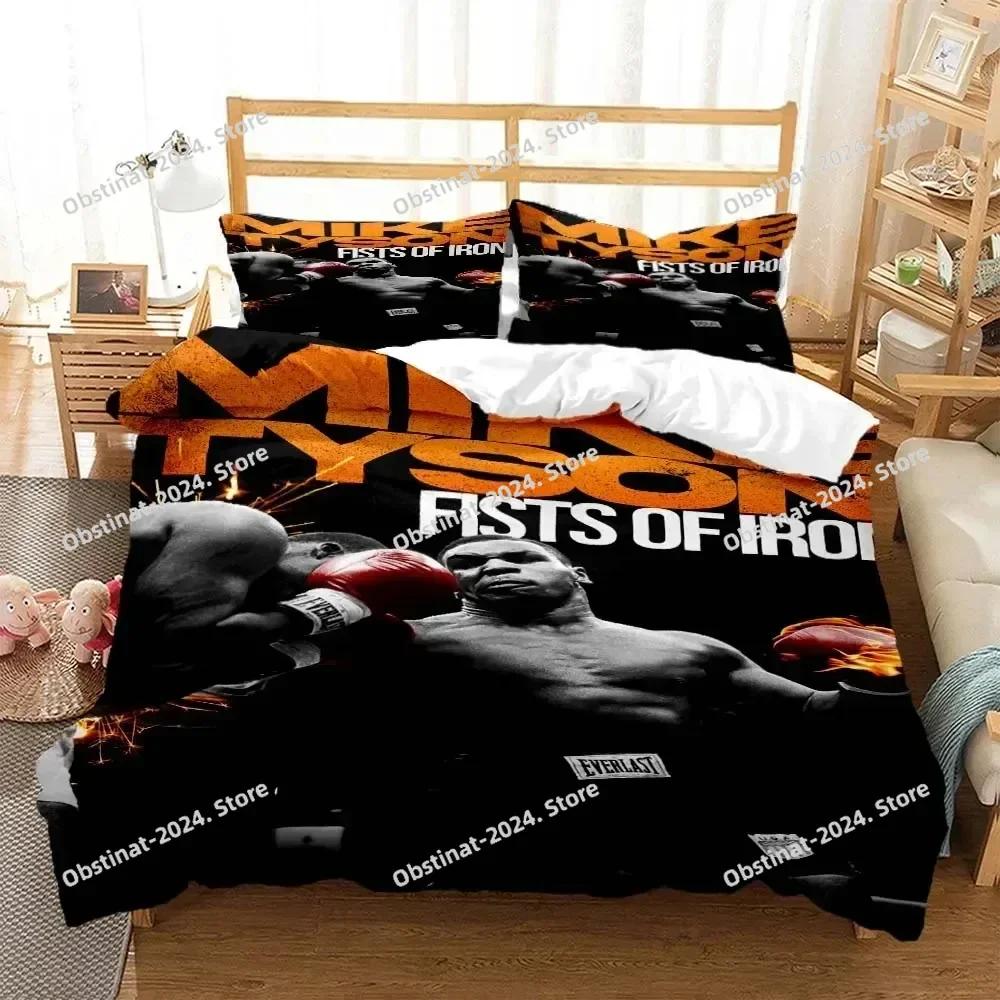 Mike Tyson Boxing Champion Bedding Set Printed Bed Set With Pillowcase Bed Duvet Cover Soft Single Double Queen Super King Size
