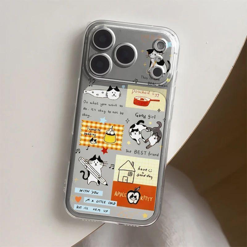 Funny Lovely Cat Transparent Soft Phone Case for iPhone 17 16 15 14 13 12 11 Pro Max 7 8 Plus Air Mini 16E ProMax Case
