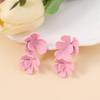 New double-layer small fresh and colorful flowers with two earrings, simple and versatile fashionable women's earrings wholesale