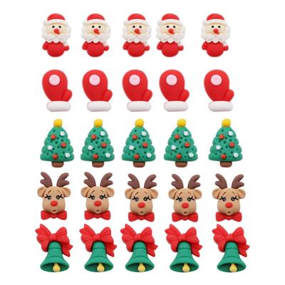Weihnachts-Nagelanhänger für Nagelkunst 3D-Weihnachtsbäume Glöckchen Rentiere Handschuhe Weihnachtsmann 5 Stück Weihnachten 3D-Nageldekorationen