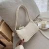 1Pc Retro Bow Forearm Bag, Women's PU Leather Handbag, Outdoor Shopping Fashion Versatile Women's Bag