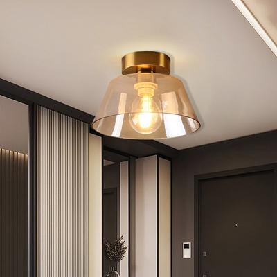 Modern Glass Ceiling Lamp Amber Green Glass Hood For Living Room Dining Room Stairwell Bedroom Home LED Decoration Light Fixture