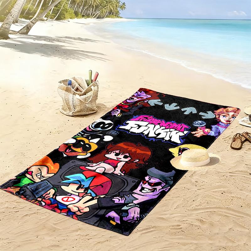 Friday Night Funkin' 2D Flat Print Beach Towel, Large Soft Quick Dry Towel for Beach Camping SwimmingXSTJ0915586