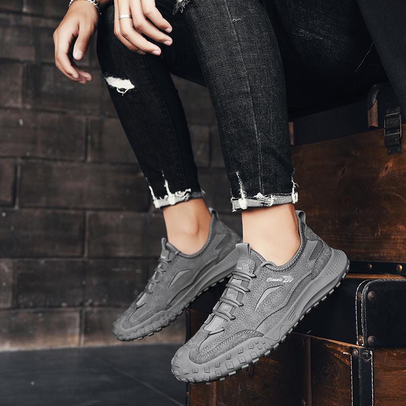 Autumn Genuine Leather Non-Slip Wear-Resistant Men's Portable Outdoor Comfort and Casual Spring New Fashionable Sports Shoes