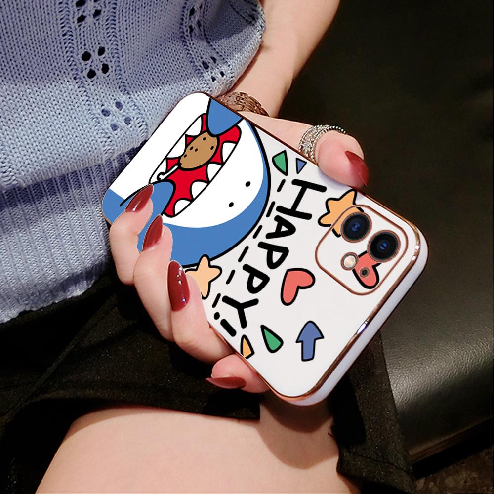 Colorful Printing Patterns Square Edge Pattern Casing Plated Phone Shell Luxury Plating Soft Phone Case for iPhone Motorola Moto OnePlus Samsung