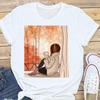 Summer Pumpkin Halloween Thanksgiving Cat with Pumpkin Print Short Sleeve T-shirt Graphic T Shirts  Aesthetic Tops