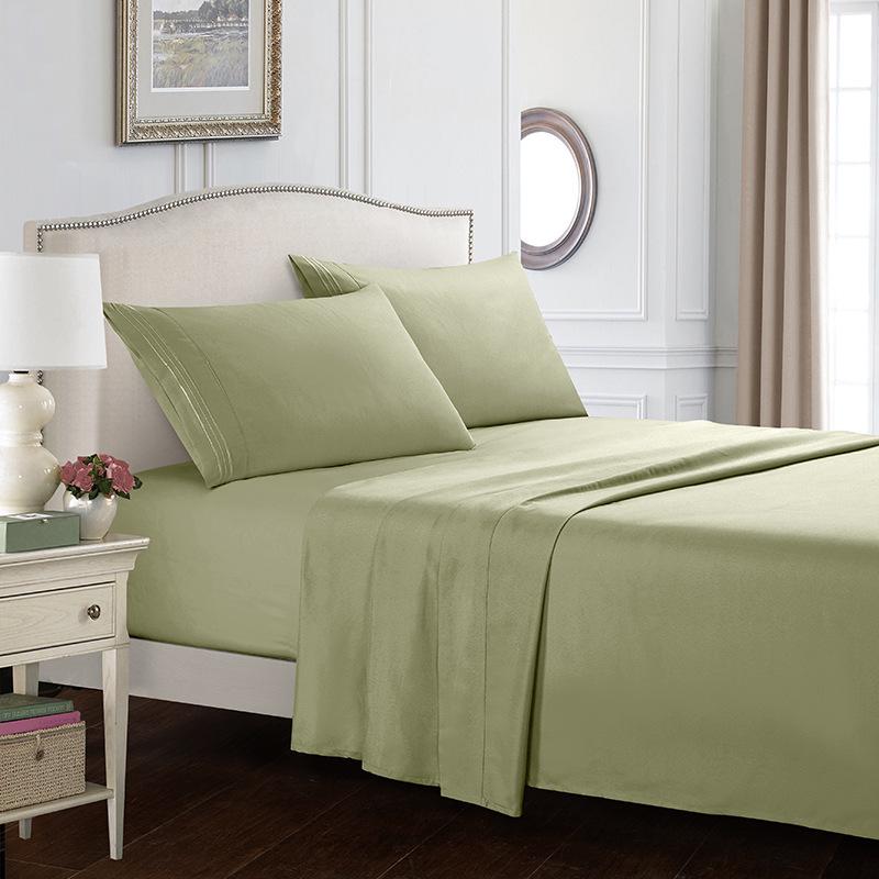 Weiou Embroidered Solid Color Four-Piece Bedding Set