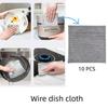 Steel Wire Cleaning Cloth Kitchen Rag Non-scraping Dish Towel Double-sided Household Stove Pot Cleaning Towel Silver 1pcs/5pcs/10PCS