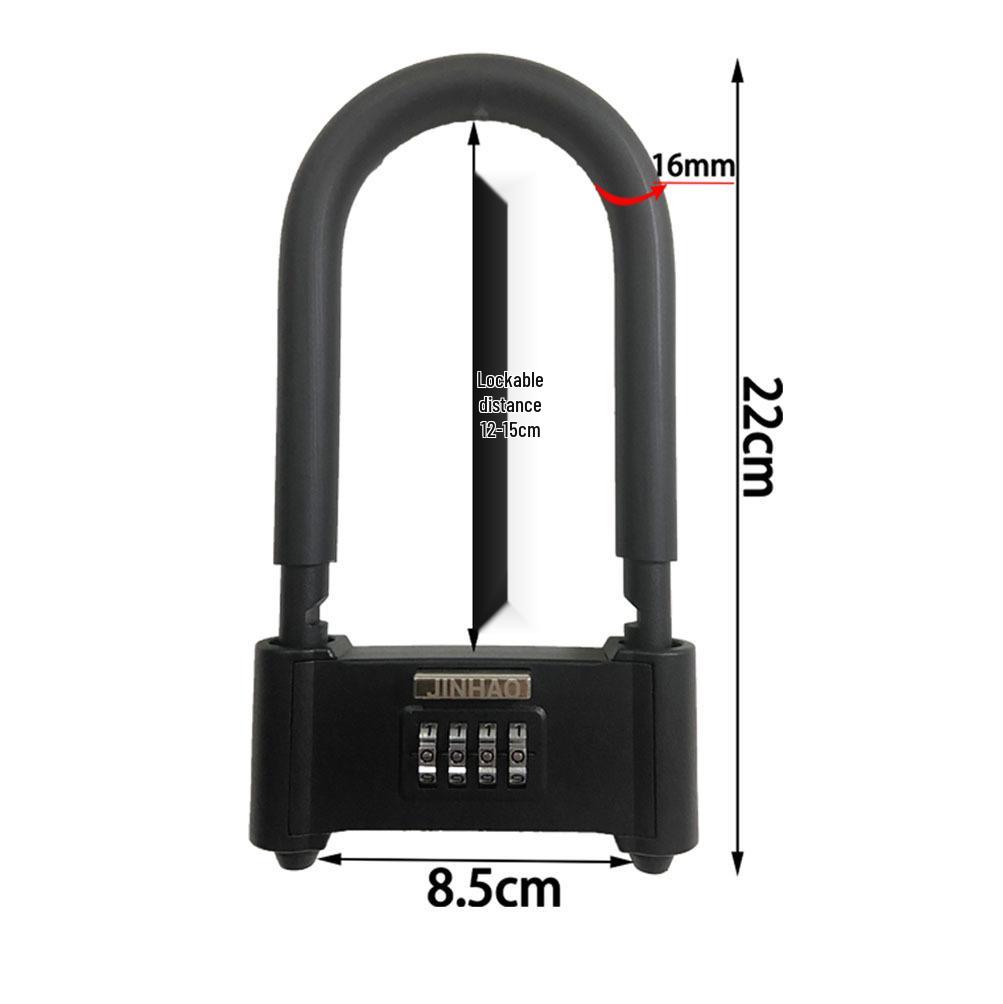 Shear & Pry-Resistant U-Shaped Glass Door Password Lock