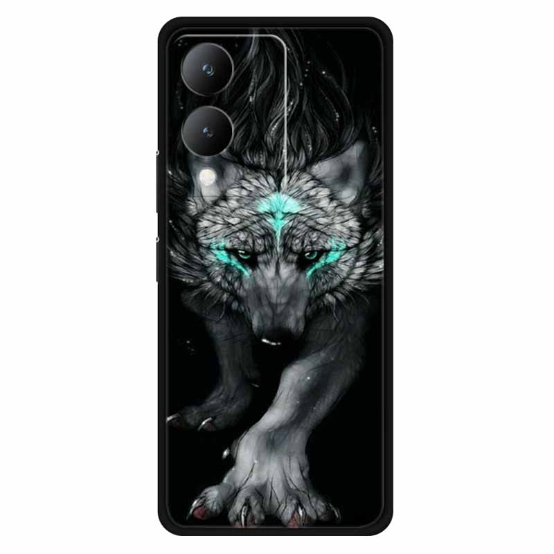 Fundas For Vivo Y17s 4G Case Silicone Wolf Lion Soft TPU Phone Covers for Vivo Y17s 2023 Y 17s Bumper Coque for VivoY17s Black