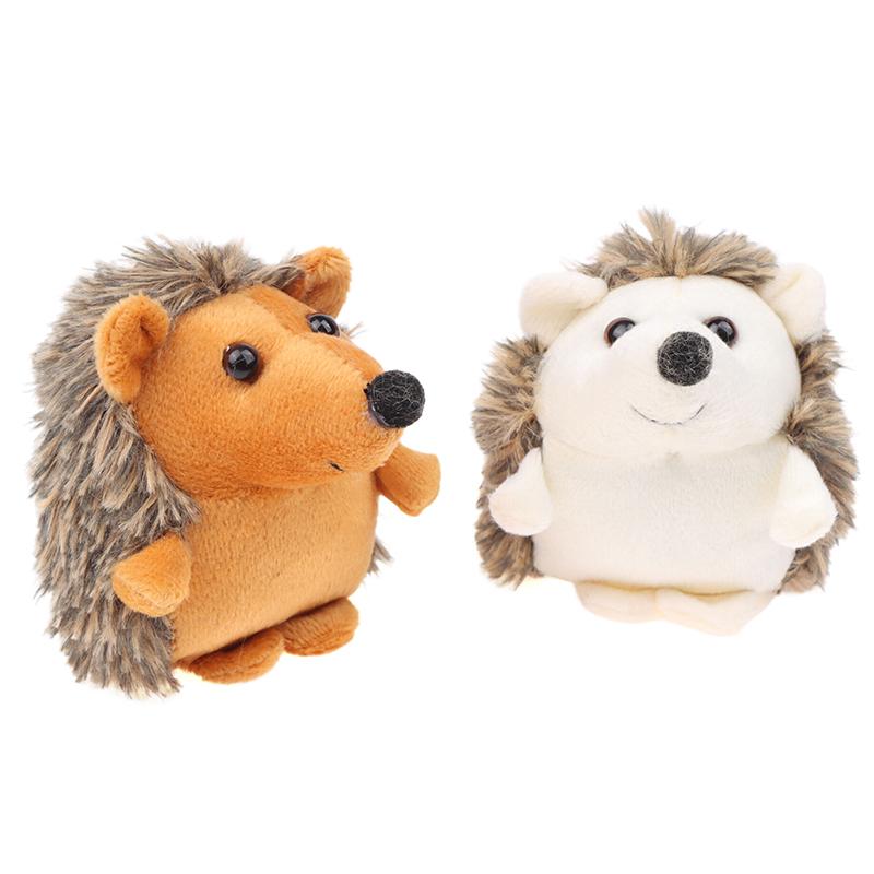 Soft Plush Hedgehog Doll Metal Keychain Brown Car Pendant Toy Keyring Decoration Phone Bag Pendant