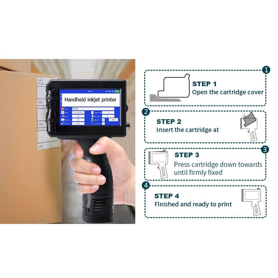 Portable Handheld Inkjet Printer 2~12.7mm Adjustable Label Printer QR Bar Batch Code Date Of Manufacture Printer