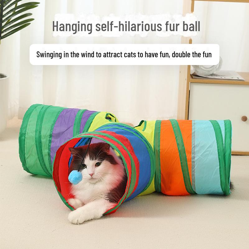 Multi-Function Cat Tunnel Tent & Sleeping Bag for Kittens - Toy for Self-Entertainment