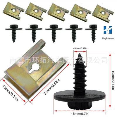 40/60-Piece Black Zinc-Plated Hexagon Car Fixing Gasket Set